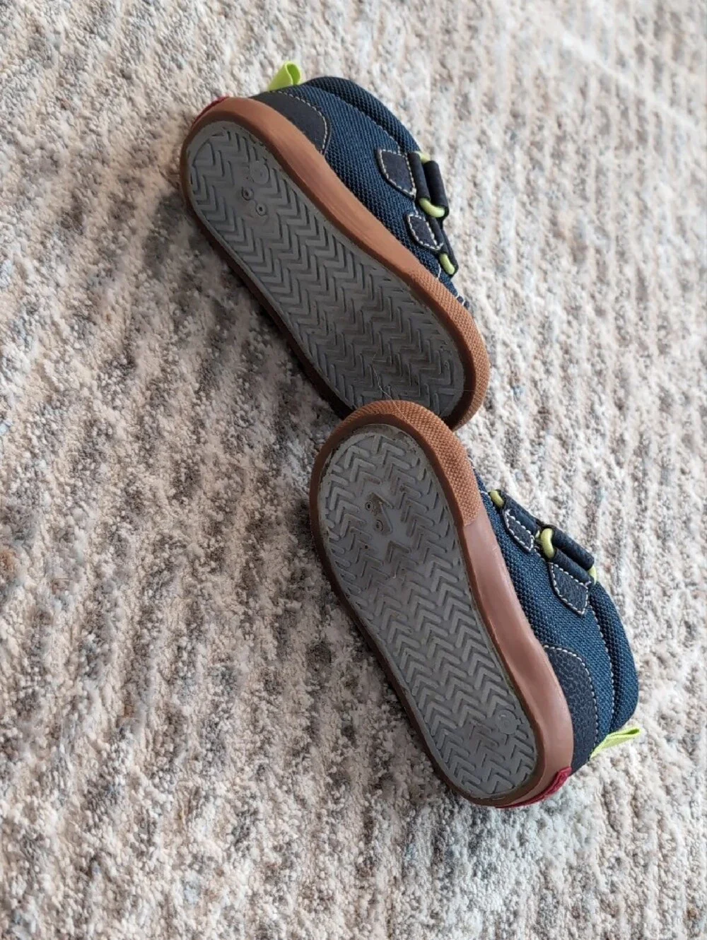 Toddler Boys See Kai Run Size 6 - Navy/Lime High-Top Sneakers with Velcro Straps